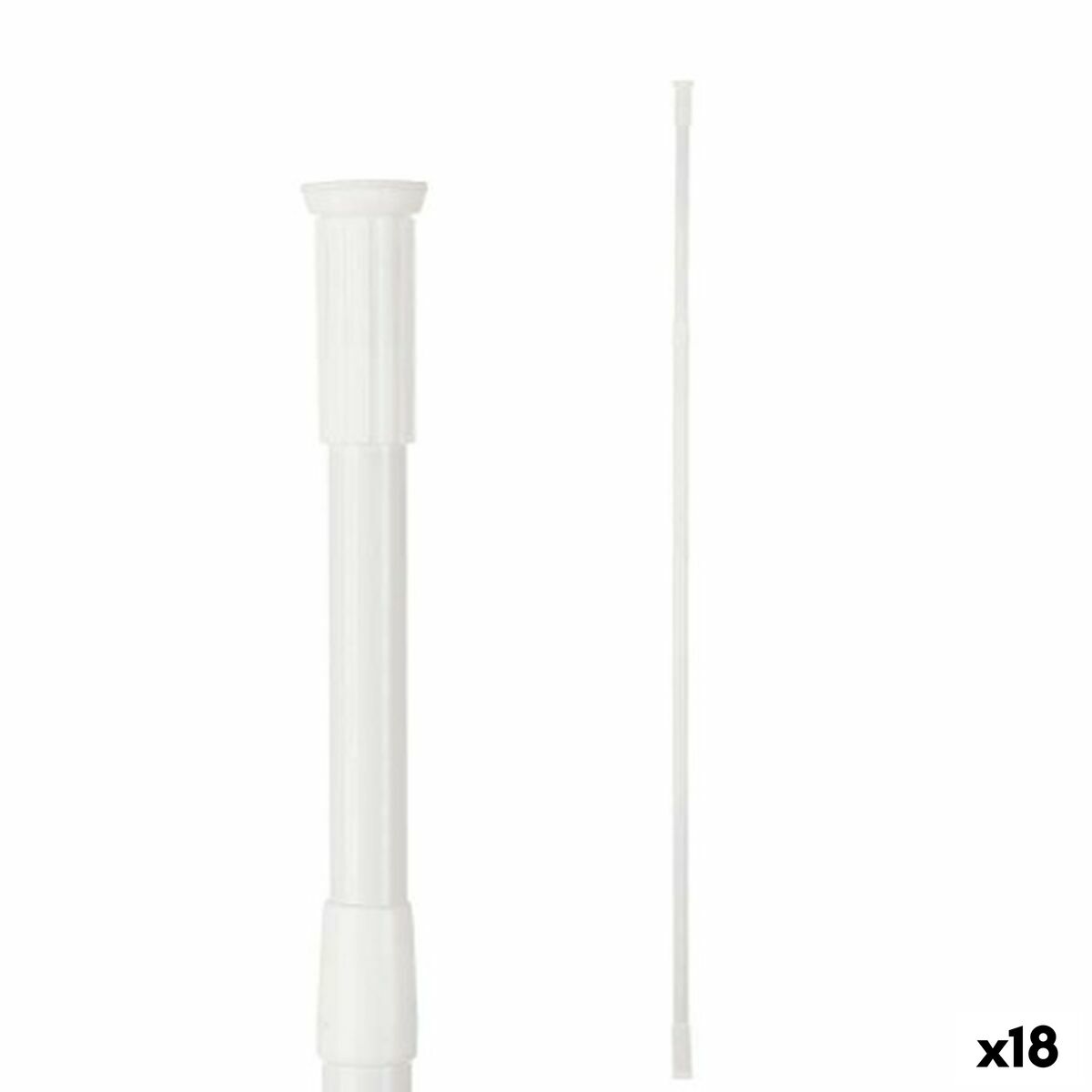 Barra extensível De duche Branco Alumínio 200 x 2,2 x 2,2 cm (18 Unidades) - EcoNest