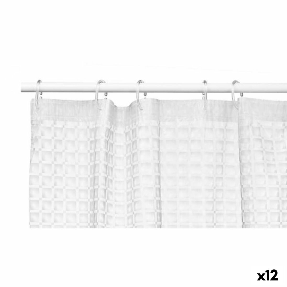Cortina de Duche Quadros Transparente Polietileno EVA 180 x 180 cm (12 Unidades) - EcoNest