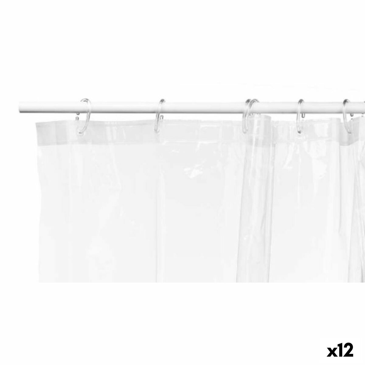 Cortina de Duche Transparente Polietileno EVA 180 x 180 cm (12 Unidades) - EcoNest