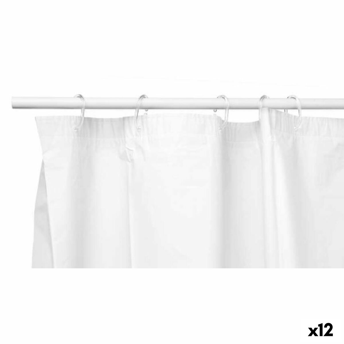 Cortina de Duche Branco Polietileno EVA 180 x 180 cm (12 Unidades) - EcoNest