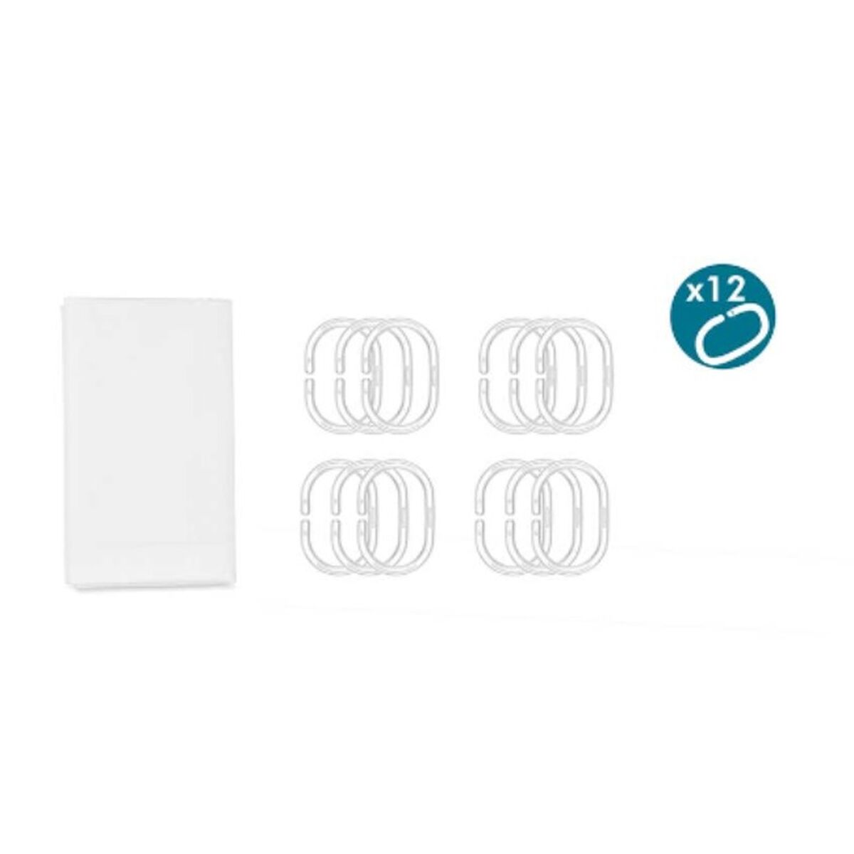 Cortina de Duche Branco Polietileno EVA 180 x 180 cm (12 Unidades) - EcoNest