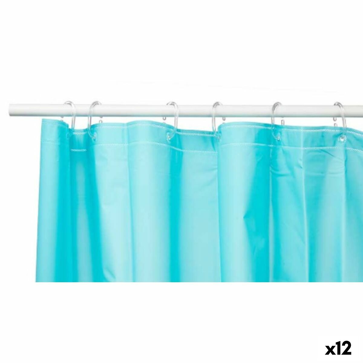 Cortina de Duche Azul Polietileno EVA 180 x 180 cm (12 Unidades) - EcoNest