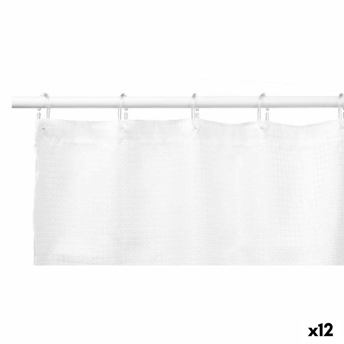 Cortina de Duche Pontos Branco Poliéster 180 x 180 cm (12 Unidades) - EcoNest