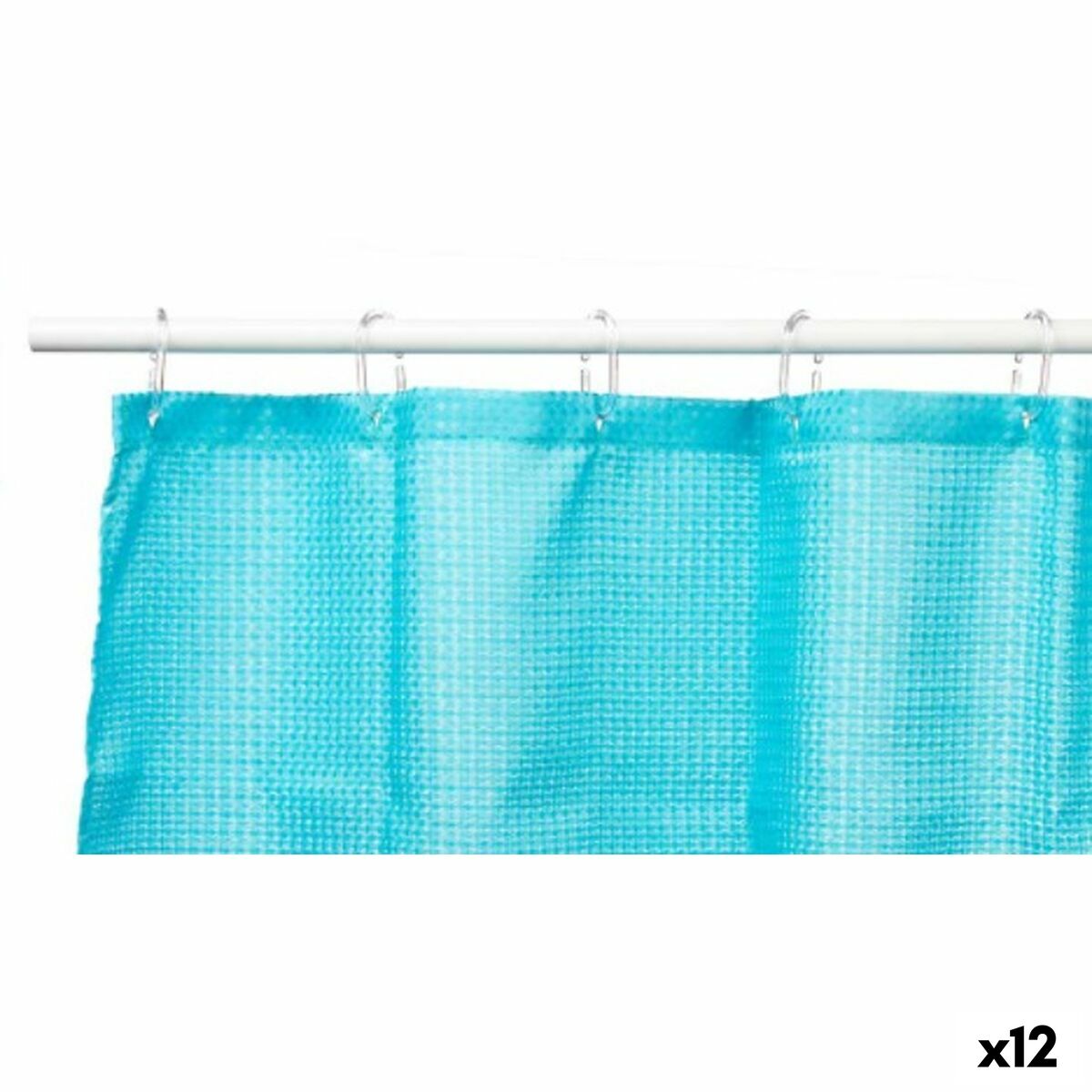 Cortina de Duche Pontos Azul Poliéster 180 x 180 cm (12 Unidades) - EcoNest