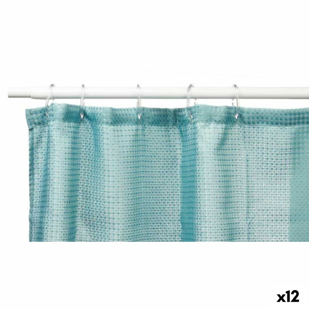 Cortina de Duche Pontos Verde Turquesa Poliéster 180 x 180 cm (12 Unidades) - EcoNest