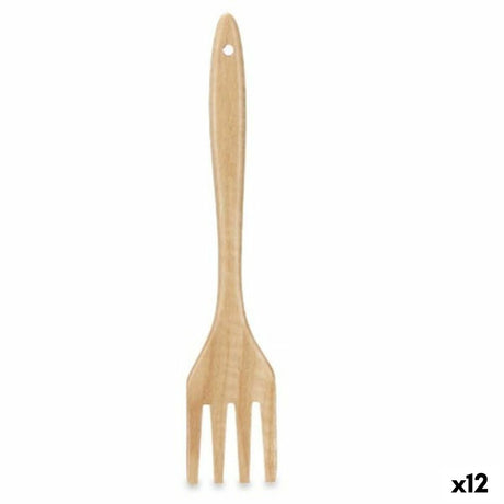 Espátula de Cozinha Garfo Madeira 7 x 35 x 2 cm (12 Unidades) - EcoNest