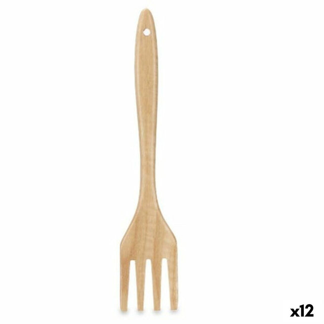 Espátula de Cozinha Garfo Madeira 7 x 35 x 2 cm (12 Unidades) - EcoNest