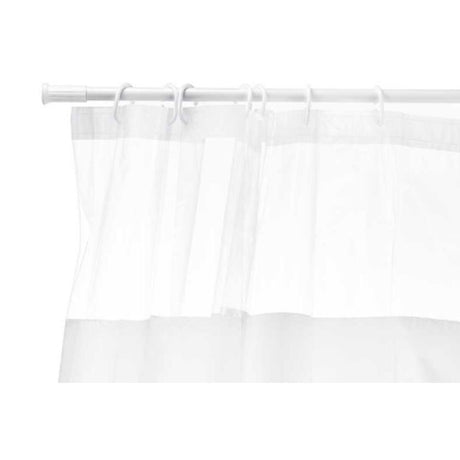 Cortina de Duche 180 x 180 cm Transparente Branco Plástico PEVA (12 Unidades) - EcoNest