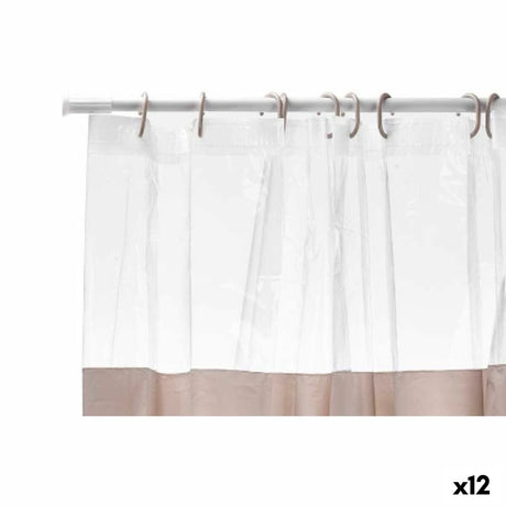 Cortina de Duche Transparente 180 x 180 cm Bege Plástico PEVA (12 Unidades) - EcoNest