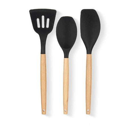 Conjunto de Utensílios para Cozinha Madeira Silicone (6 Unidades) - EcoNest