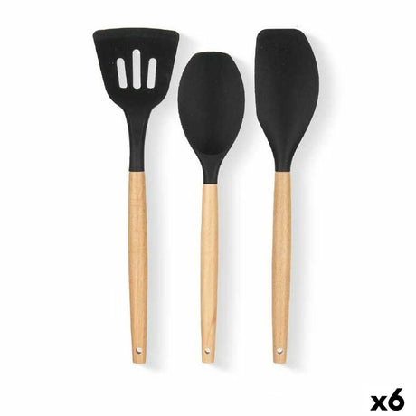 Conjunto de Utensílios para Cozinha Madeira Silicone (6 Unidades) - EcoNest