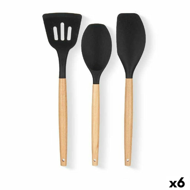 Conjunto de Utensílios para Cozinha Madeira Silicone (6 Unidades) - EcoNest