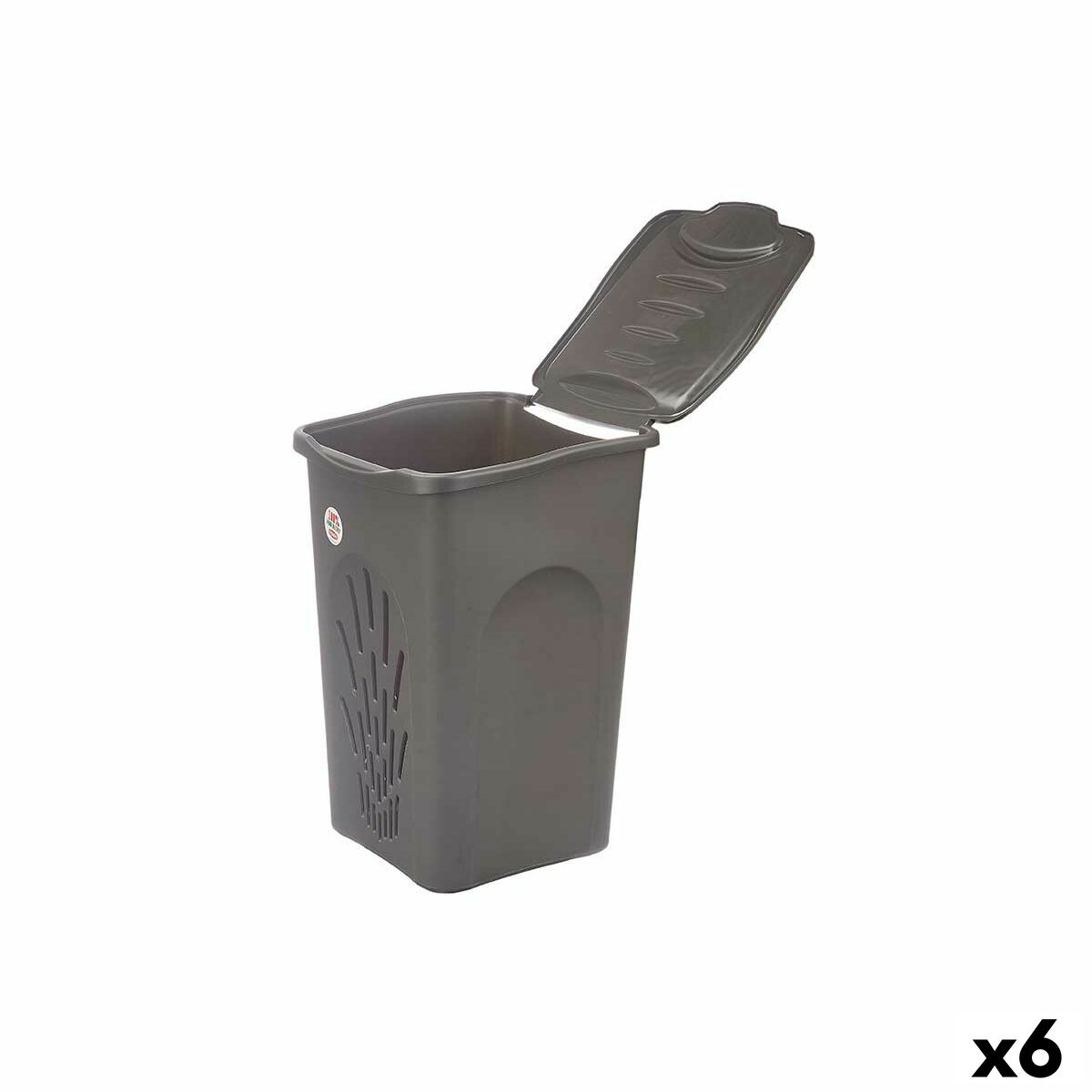Cesto de Roupa Suja Stefanplast Antracite Plástico 50 L 37 x 56 x 39 cm (6 Unidades) - EcoNest
