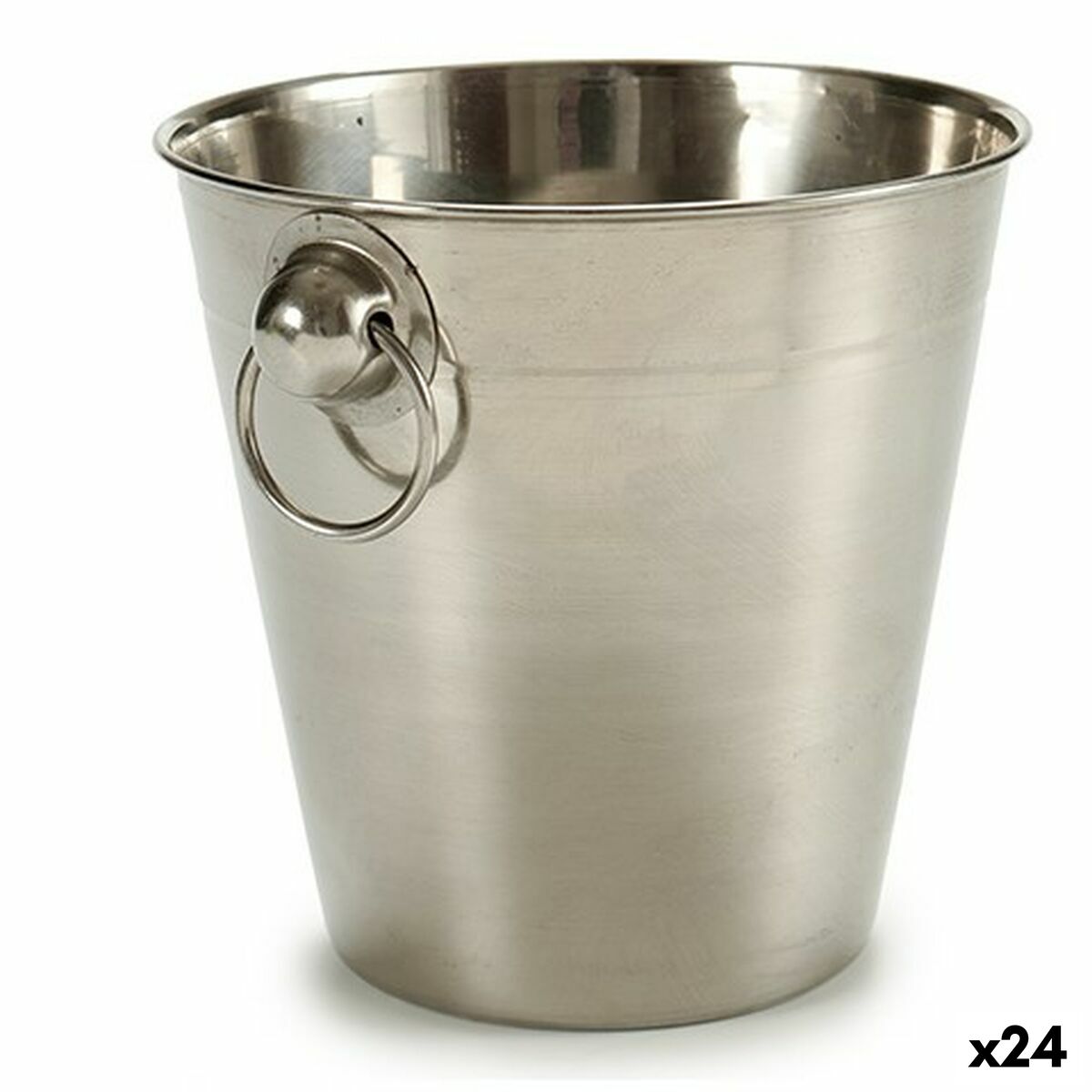 Balde de Gelo Prateado Aço inoxidável 1 L 12 x 12 x 12 cm (24 Unidades) - EcoNest