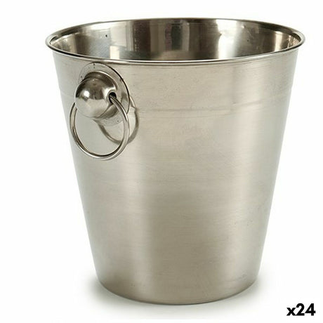 Balde de Gelo Prateado Aço inoxidável 1 L 12 x 12 x 12 cm (24 Unidades) - EcoNest