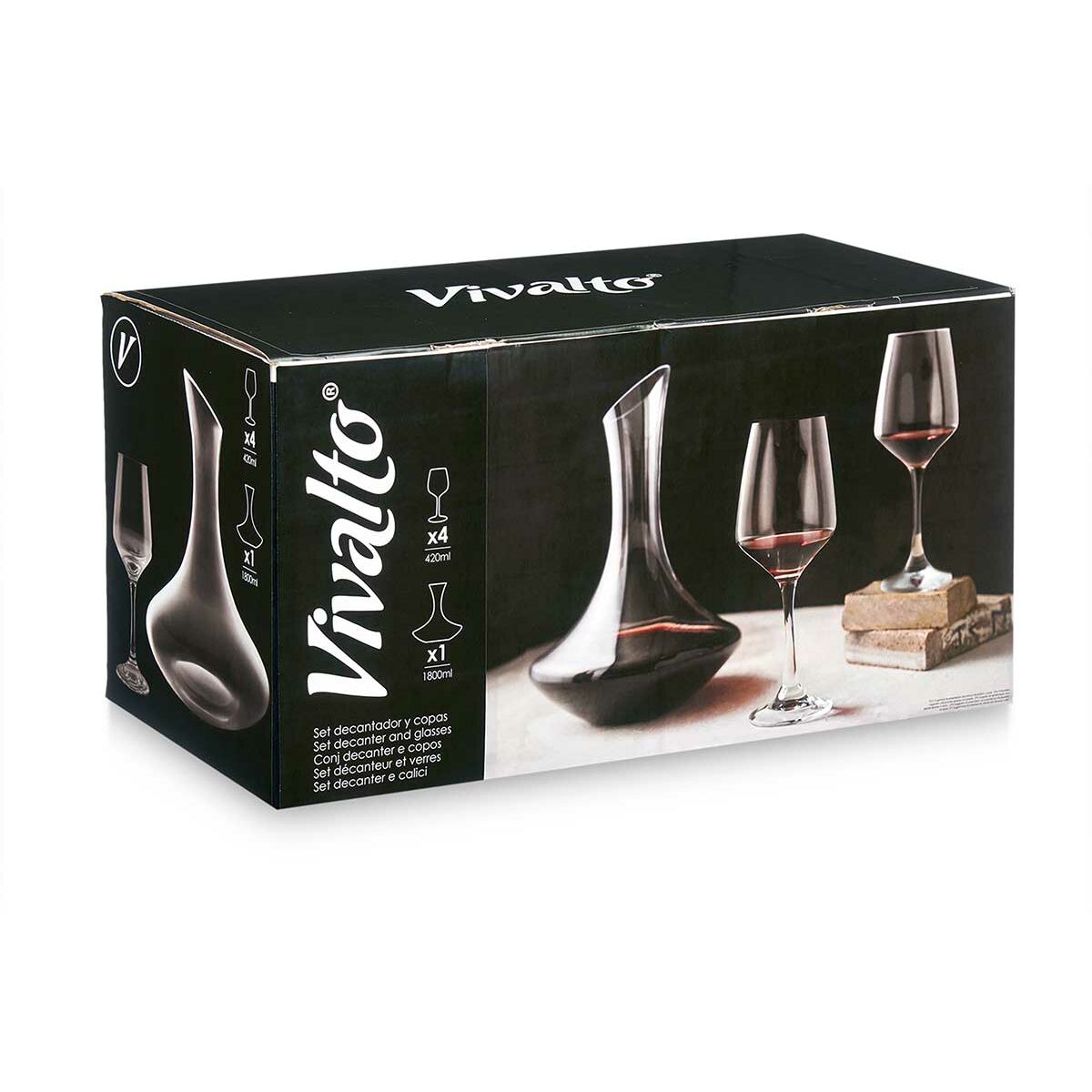 Conjunto para Degustação de Vinho Transparente Vidro 420 ml 1,8 L (2 Unidades) - EcoNest