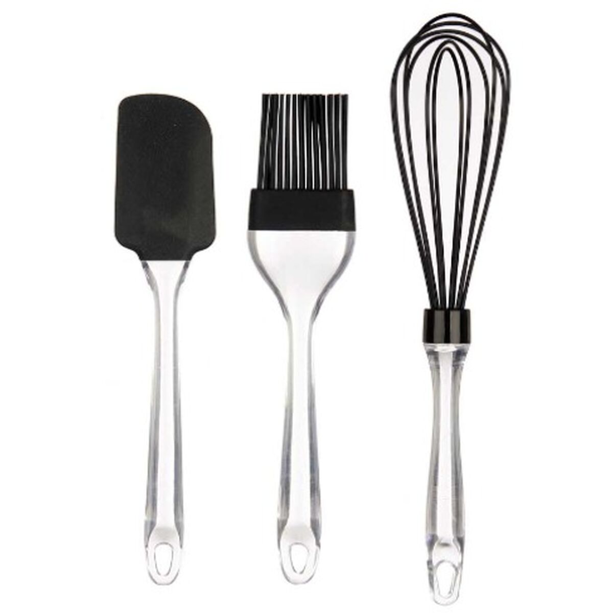 Conjunto de Utensílios de Cozinha Pastelaria Preto Transparente Silicone Plástico (8 Unidades) - EcoNest