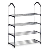 Sapateira 4 Prateleiras 76 x 26 x 58 cm Prateado Preto Metal (6 Unidades) - EcoNest