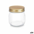 Frasco Transparente Dourado Metal Vidro 180 ml 6 x 8 x 6 cm (54 Unidades) - EcoNest