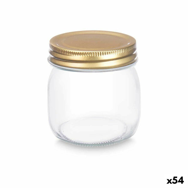 Frasco Transparente Dourado Metal Vidro 180 ml 6 x 8 x 6 cm (54 Unidades) - EcoNest