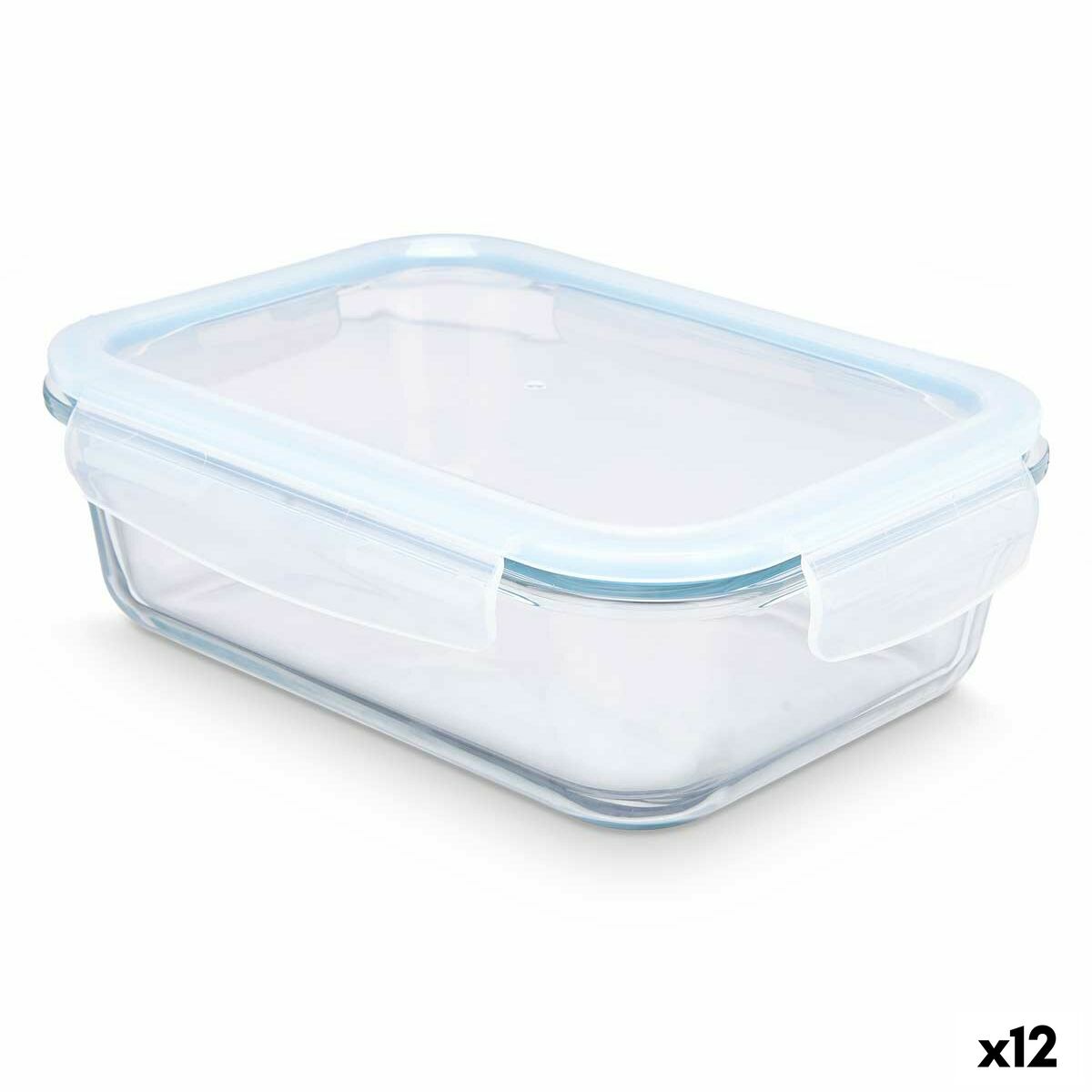 Lancheira Transparente Silicone Vidro de Borosilicato 1,5 L 24,5 x 7,6 x 19 cm (12 Unidades) - EcoNest