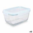 Lancheira Transparente Silicone Vidro de Borosilicato 950 ml 18 x 8,8 x 13,5 cm (12 Unidades) - EcoNest