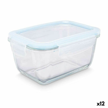 Lancheira Transparente Silicone Vidro de Borosilicato 950 ml 18 x 8,8 x 13,5 cm (12 Unidades) - EcoNest