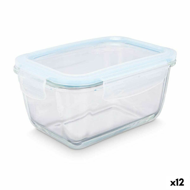 Lancheira Transparente Silicone Vidro de Borosilicato 950 ml 18 x 8,8 x 13,5 cm (12 Unidades) - EcoNest