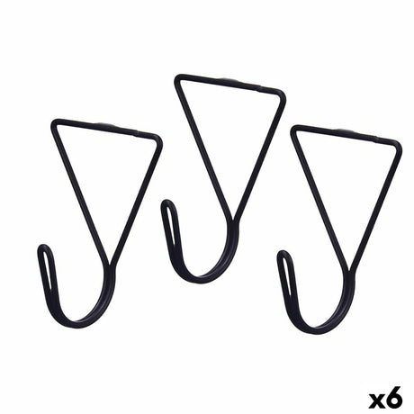 Cabides Preto Metal Triangular Conjunto 3 Peças (6 Unidades) - EcoNest