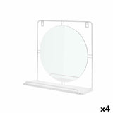 Espelho com Suporte Branco Metal Madeira MDF 33,7 x 30 x 10 cm (4 Unidades) - EcoNest