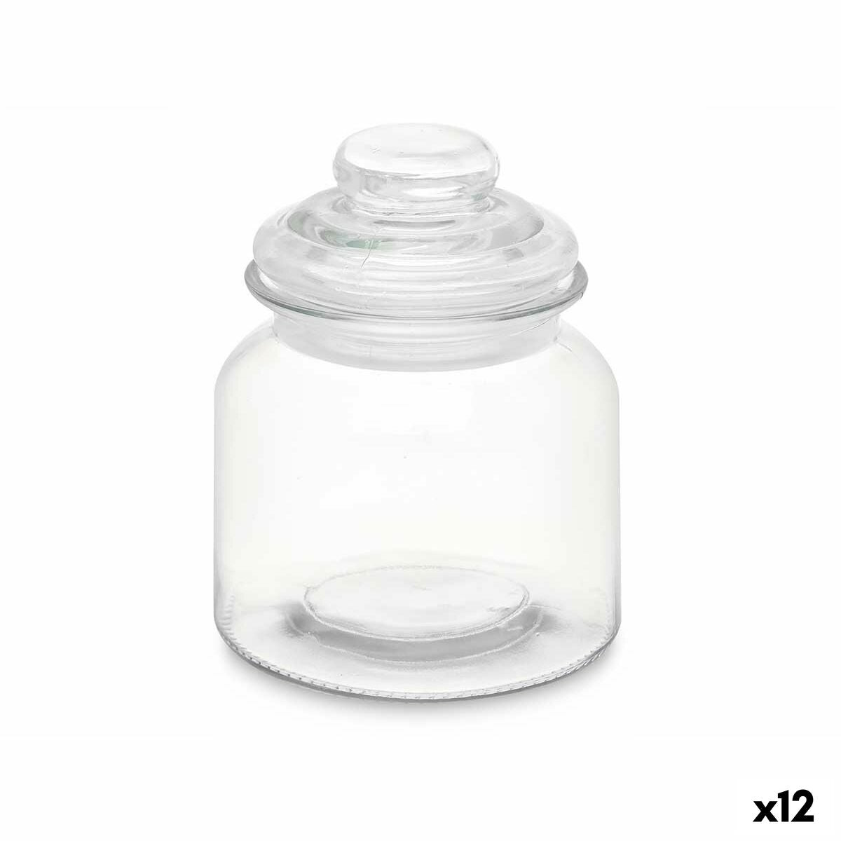 Frasco Transparente Vidro 600 ml (12 Unidades) Com tampa - EcoNest