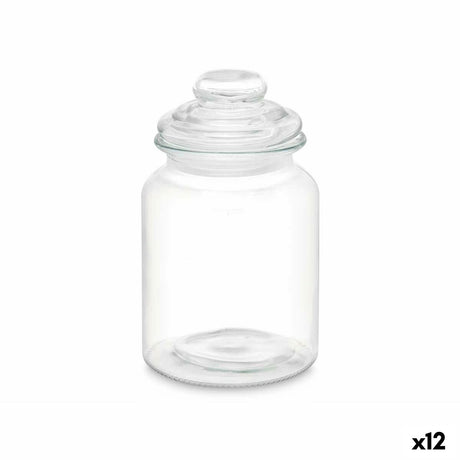 Frasco Transparente Vidro 900 ml (12 Unidades) Com tampa - EcoNest