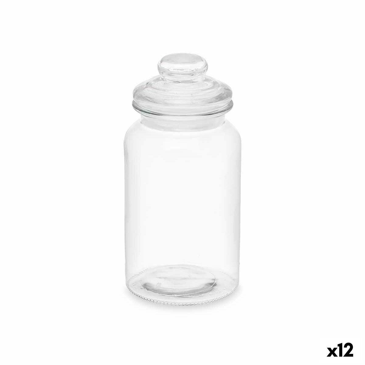 Frasco Transparente Vidro 1,2 L (12 Unidades) Com tampa - EcoNest