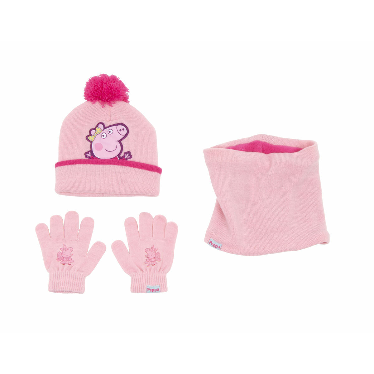 Gorro, Luvas e Gola Peppa Pig Cosy corner Cor de Rosa - EcoNest