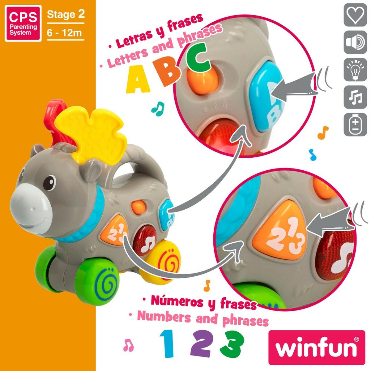 Brinquedo de arraste Winfun Alce 17 x 17 x 7,5 cm (6 Unidades) - EcoNest