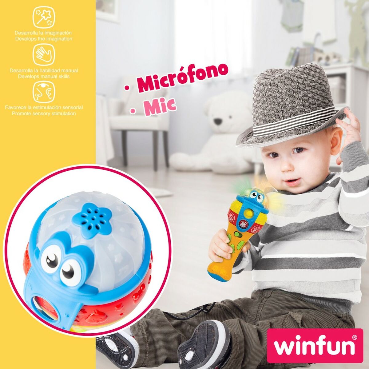 Microfone de brinquedo Winfun 7,5 x 19 x 7,8 cm (6 Unidades) - EcoNest