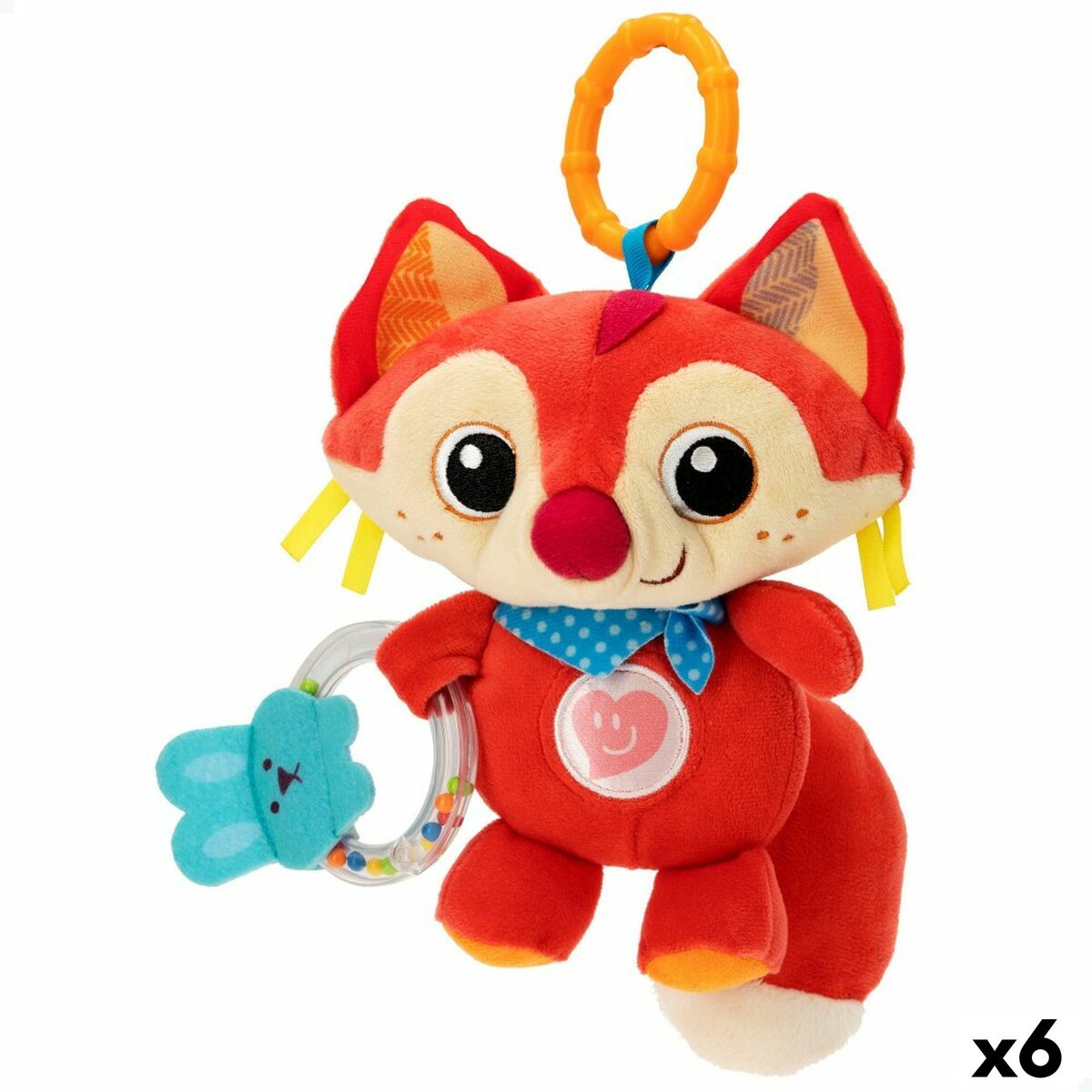 Peluche Chocalho Winfun Raposa 13,5 x 26,5 x 7,5 cm (6 Unidades) - EcoNest