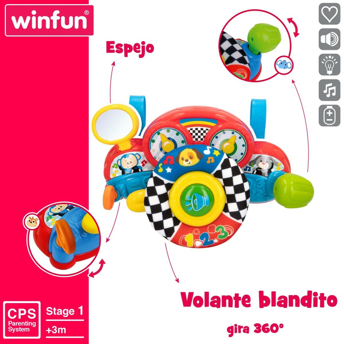 Volante para carrinho de bebé Winfun 29 x 17 x 10,5 cm (4 Unidades) - EcoNest