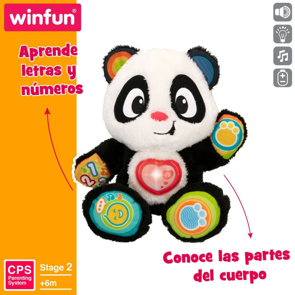 Brinquedo de bebé Winfun Urso Panda 27 x 33 x 14 cm (4 Unidades) - EcoNest