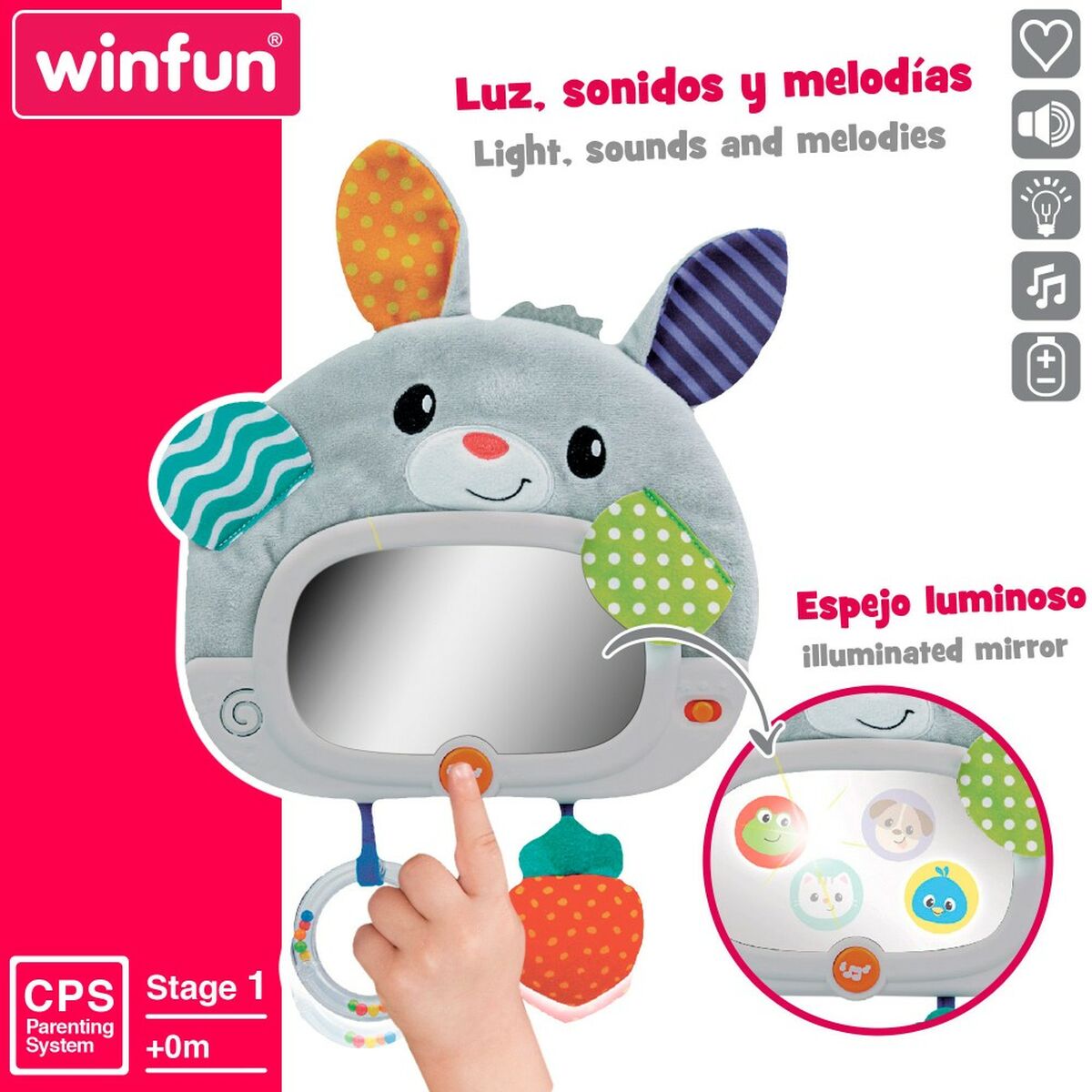 Brinquedo de bebé Winfun Coelho 25 x 35 x 2,5 cm (4 Unidades) - EcoNest