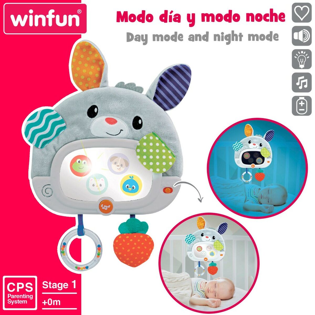 Brinquedo de bebé Winfun Coelho 25 x 35 x 2,5 cm (4 Unidades) - EcoNest