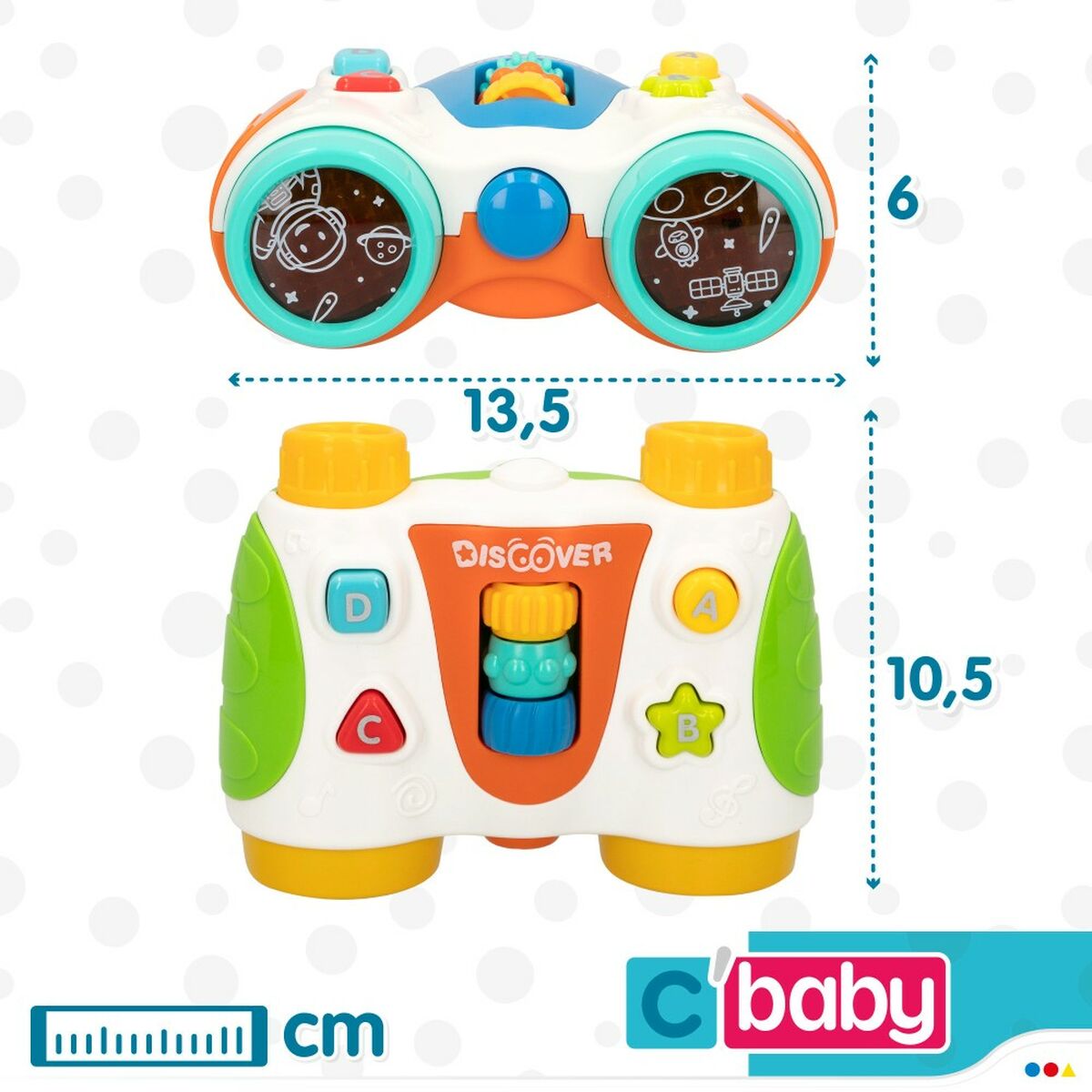 Brinquedo Interativo para Bebés Colorbaby Binóculos 13,5 x 6 x 10,5 cm (6 Unidades) - EcoNest