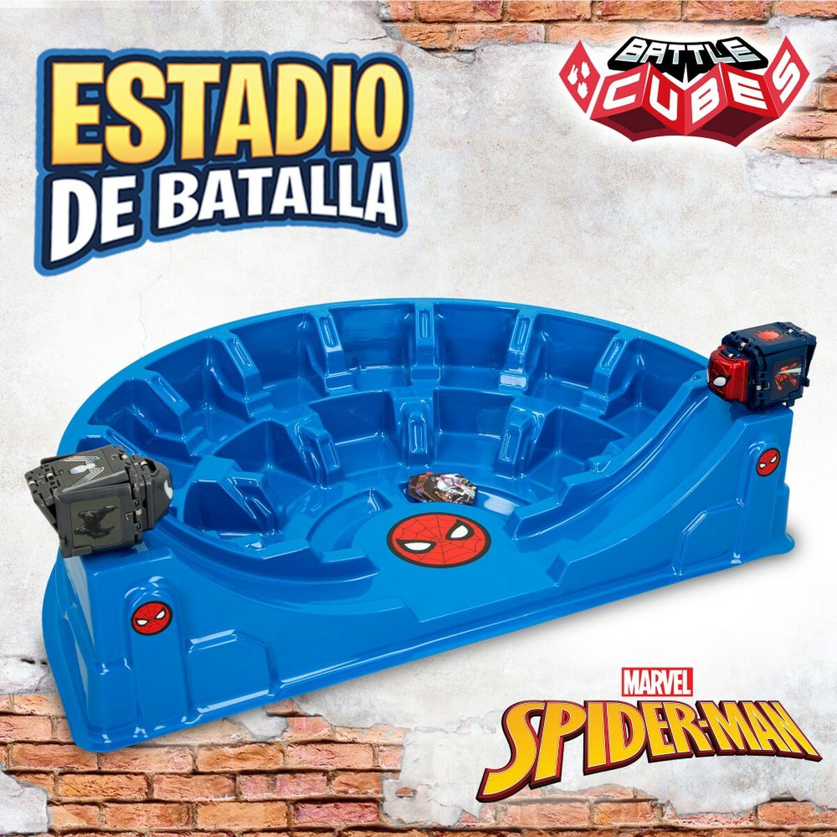 Estádio de batalhas Spider-Man Battle Cubes 15 Peças 4 Unidades 42,5 x 9 x 28 cm - EcoNest