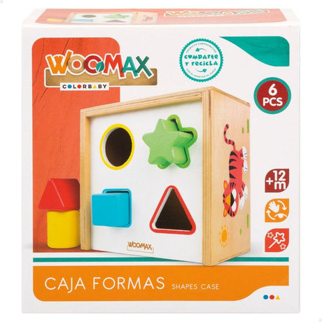 Puzzle Infantil de Madeira Woomax Formas 13,5 x 7,5 x 13 cm (6 Unidades) - EcoNest