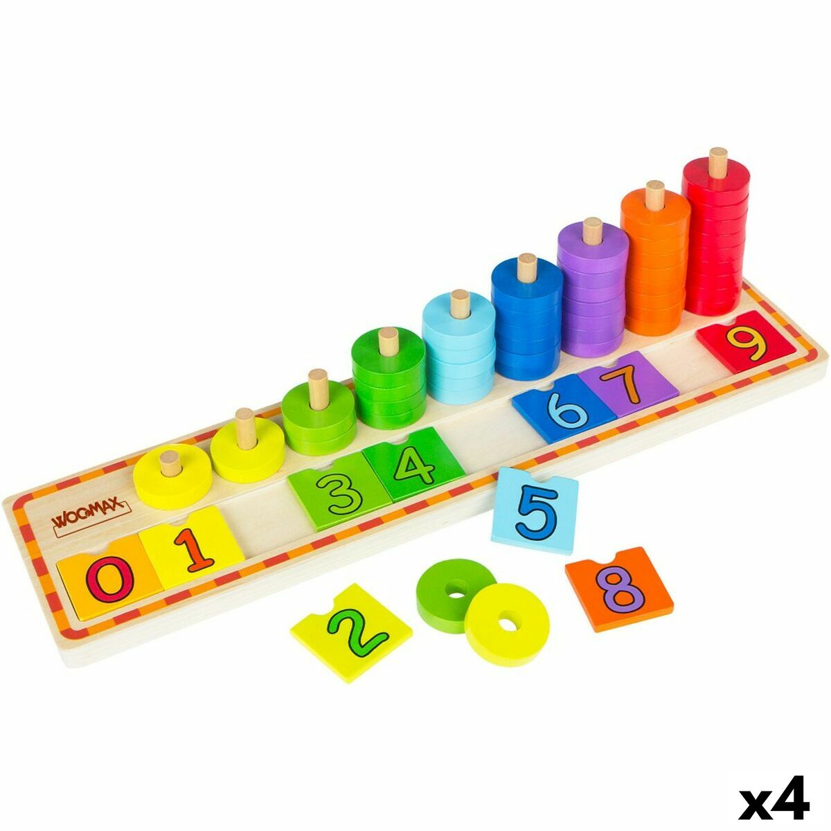 Jogo Educação Infantil Woomax Números 56 Peças 4 Unidades 43 x 11 x 11 cm - EcoNest