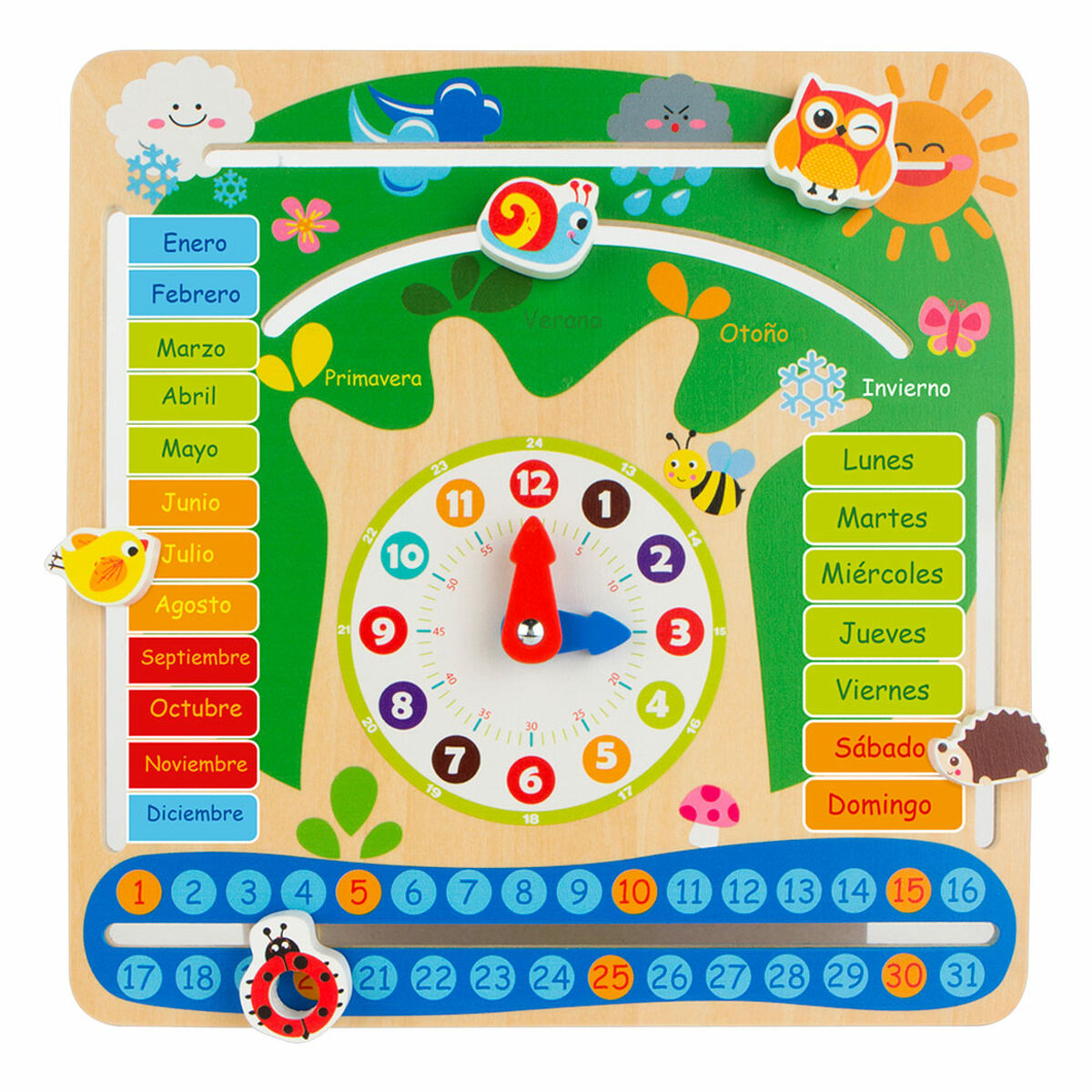 Jogo Educativo Colorbaby Calendário 30 x 30 x 3 cm (6 Unidades) - EcoNest