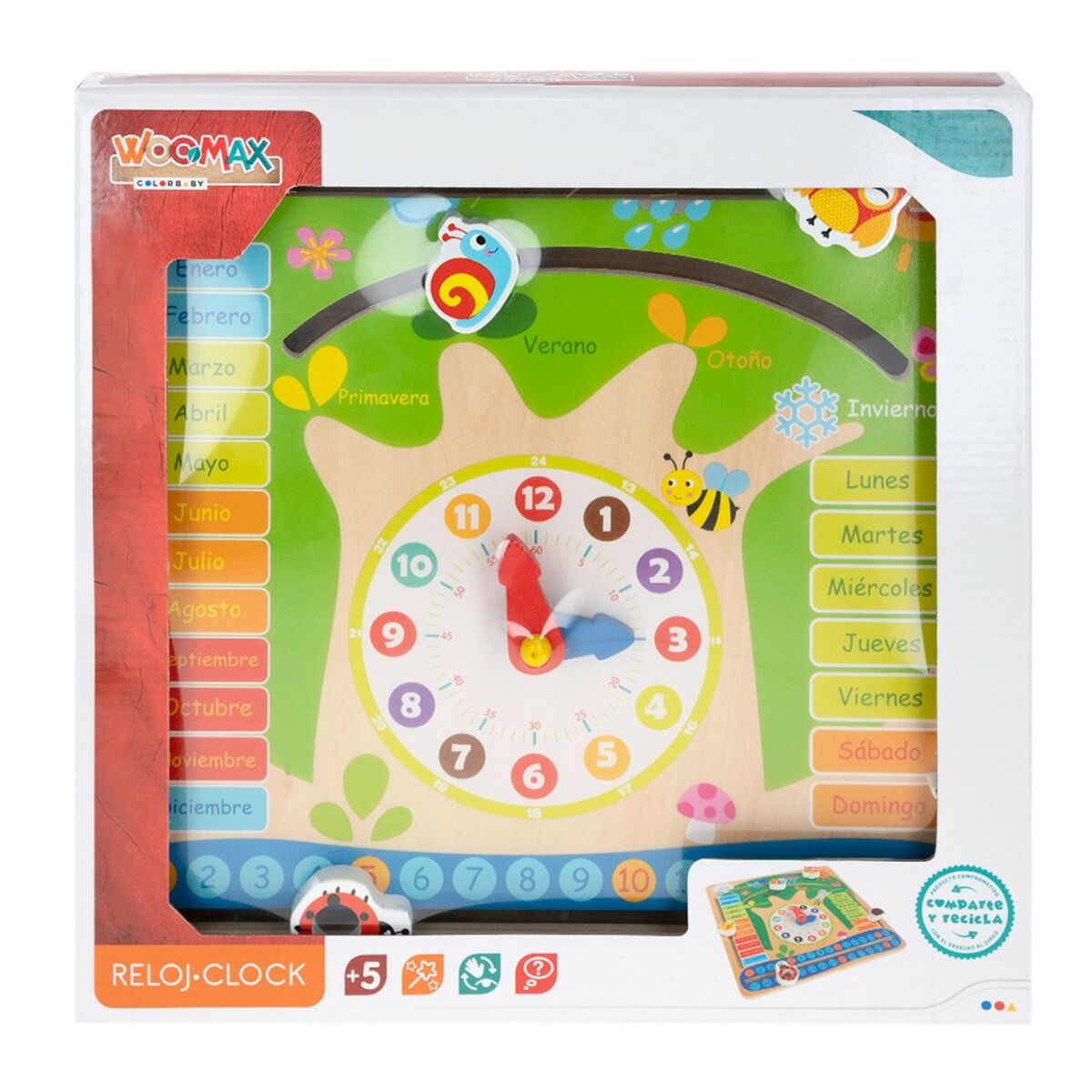 Jogo Educativo Colorbaby Calendário 30 x 30 x 3 cm (6 Unidades) - EcoNest