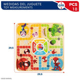 Tabuleiro de Jogo dos Cavalinhos e da Glória Spidey 29,5 x 3,5 x 29,5 cm (18 Peças) (6 Unidades) - EcoNest