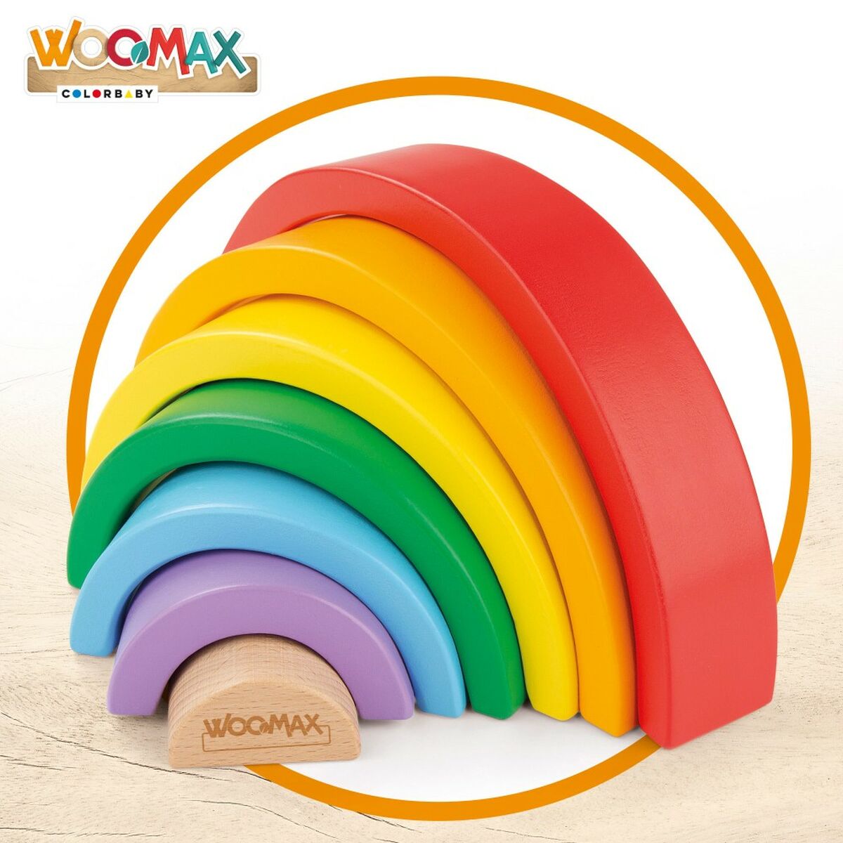 Jogo de habilidade Woomax Arco-íris 21 x 10 x 3,5 cm (12 Unidades) - EcoNest