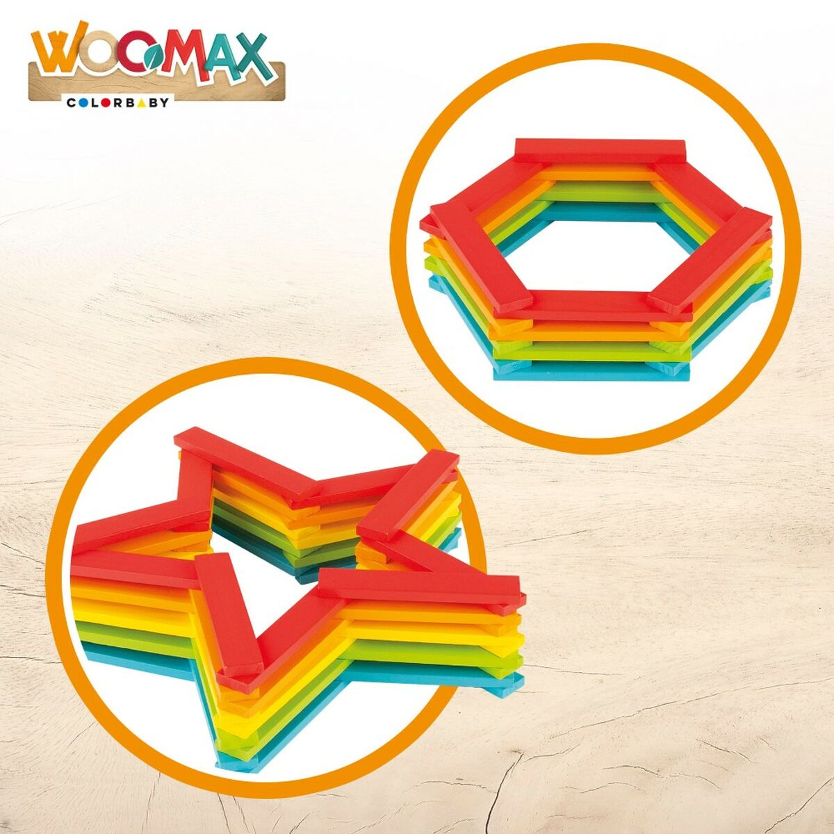 Jogo de Construção Woomax 100 Peças 10 x 0,5 x 1,8 cm (6 Unidades) - EcoNest